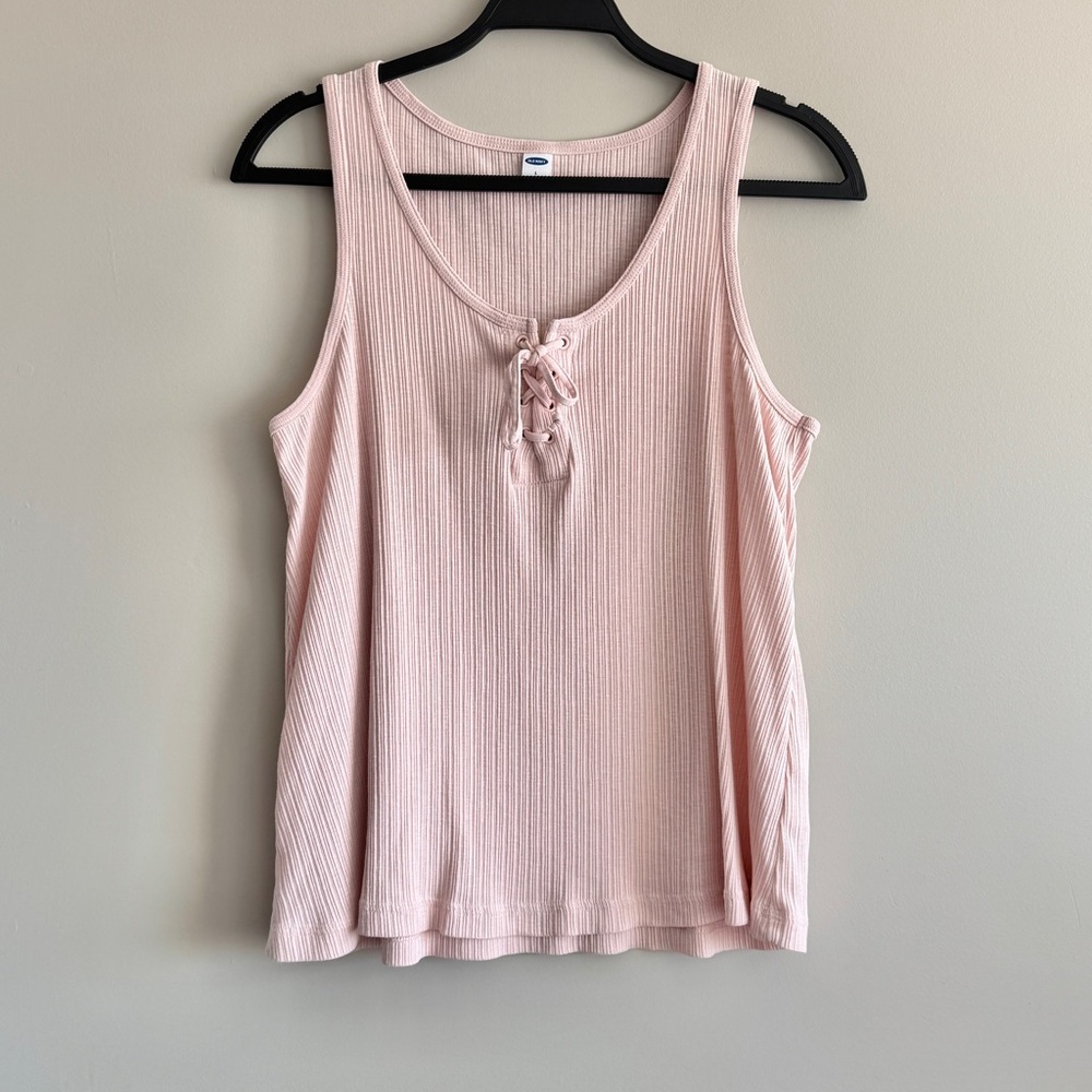 Old Navy Light Pink Lace-Up Tank Top